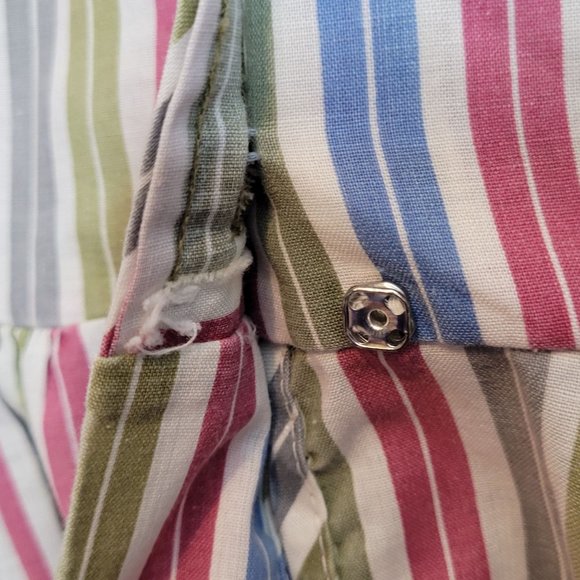 Vintage Dress Sears Perma Prest Stripes Peter Pan Collar Button Front Size 12/14 - Picture 4 of 9
